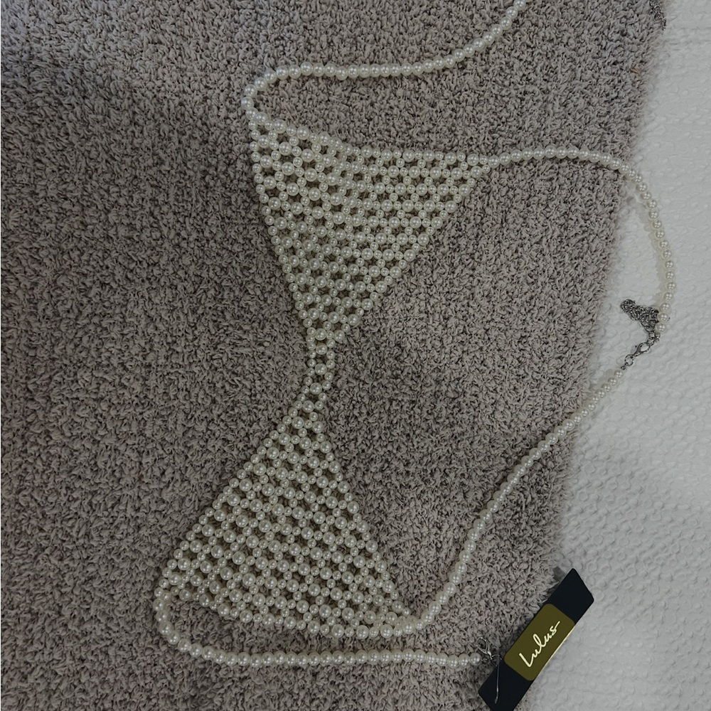 Pearl Body Chain/Necklace Lulu’s for Festival or Bachelorette NWT